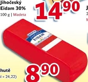 Sýr Eidam Jihočeský 30% Madeta