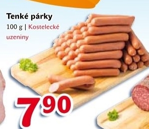Tenké párky Kostelecké uzeniny