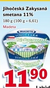 Smetana zakysaná JihočeskáMadeta 11%