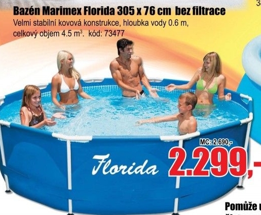 Bazén Marimex Florida 3,05x0,76bez filtrace