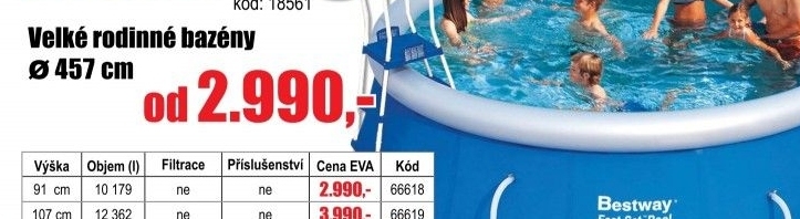 Bazén Bestway 457x107bez filtrace