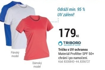 PÁNSKÉ TRIČKO S UV OCHRANOU NA VODNÍ SPORTY MODRÉ