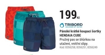 PÁNSKÉ KRÁTKÉ KOUPACÍ ŠORTKY HENDAIA LEAF ČERVENÉ