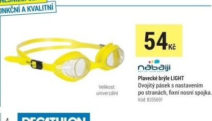 PLAVECKÉ BRÝLE LIGHT ŽLUTÉ
