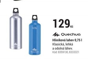 HLINÍKOVÁ LÁHEV NA TURISTIKU 0,75 L MODRÁ