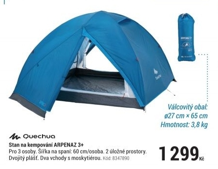 STAN ARPENAZ 3+ NA KEMPOVÁNÍ PRO TŘI OSOBY S ÚLOŽNÝM PROSTOREM