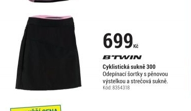 DÁMSKÁ CYKLISTICKÁ SUKNĚ 300 ČERNO-FIALOVÁ