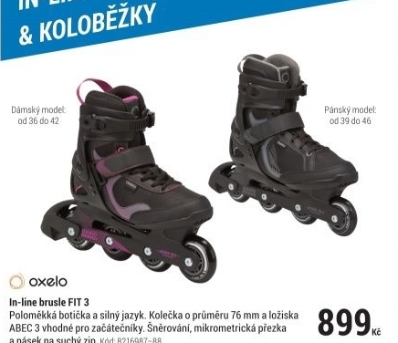 DÁMSKÉ IN-LINE BRUSLE FIT 3 ČERNO-FIALOVÉ