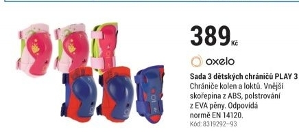 SADA 3 DĚTSKÝCH CHRÁNIČŮ PLAY 3 MODRO-ČERVENÁ