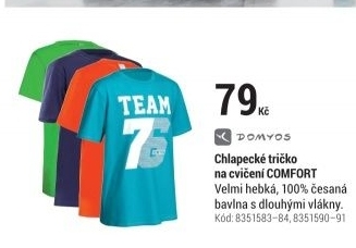 CHLAPECKÉ TRIČKO COMFORT NA FITNESS NÁMOŘNICKÉ MODRÉ S POTISKEM