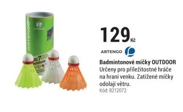 BADMINTONOVÉ MÍČKY OUTDOOR 3 KUSY