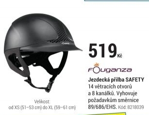 JEZDECKÁ PŘILBA SAFETY ČERNÁ