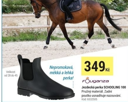 JEZDECKÁ PERKA SCHOOLING 100 ČERNÁ, VEL. 28–45