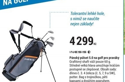 PÁNSKÝ PŮLSET 5.0 NA GOLF PRO PRAVÁKY GRAFITOVÝ