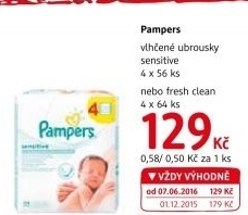 Vlhčené ubrousky dětské Pampers Sensitive