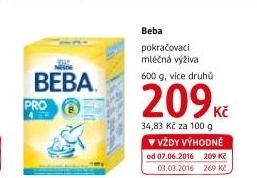 Mléčná výživa Beba Nestlé