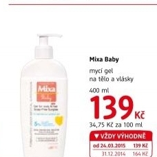 Mycí gel dětský extra vyživující na tělo a vlasy Baby Mixa