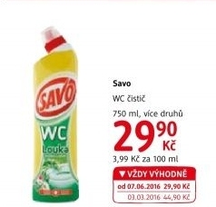 Gelový čistič WC Savo