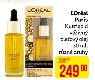 Olej pleťový vyživující Extraordinary Nutri Gold Oil L'oreal