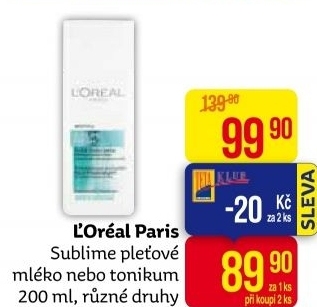 Mléko pleťové čistící Sublime L'Oréal