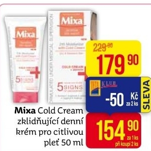 Krém pleťový hydratační 24H s Cold Cream Mixa