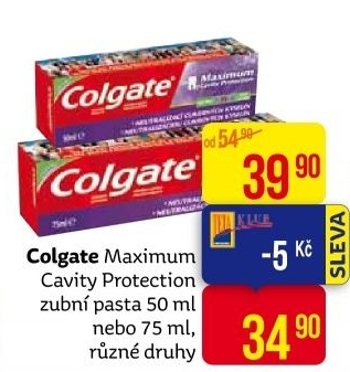 Pasta na zuby Protection Maximum Cavity Colgate