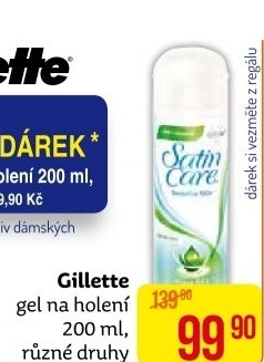 Gel na holení dámský Satin Care Gillette