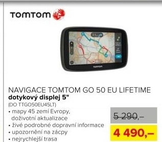 Navigace TomTom Go 50, dotykový displej