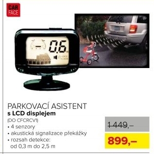 Zvukový parkovací asistent CarFace s LCD displejem