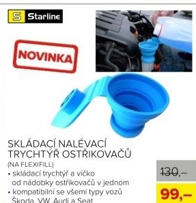 Skládací nalévací trychtýř ostřikovačů Starline