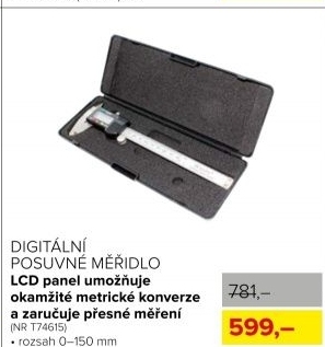 Digitální posuvné měřidlo, rozsah 0-150 mm