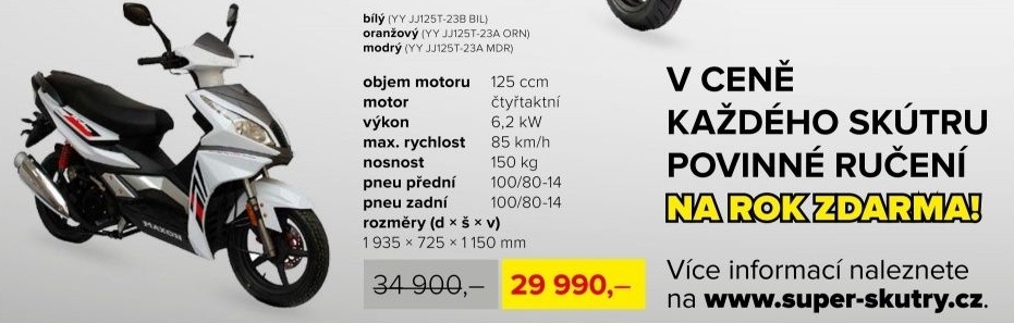 skútr MAXON ARDOUR 125 - bílý