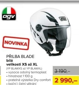 Přilba BLADE bílá, vel. XS
