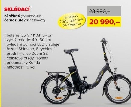 Elektrokolo EASYBIKE Fold - bílo-žluté