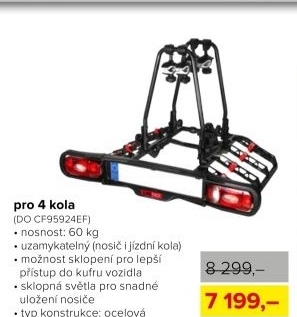 Nosič kol na tažné zařízení CarFace, pro 4 kola, uzamykatelný
