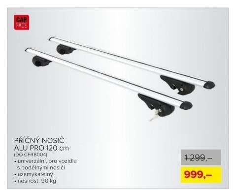 Příčný nosič CarFace ALU PRO, 120 cm, uzamykatelný