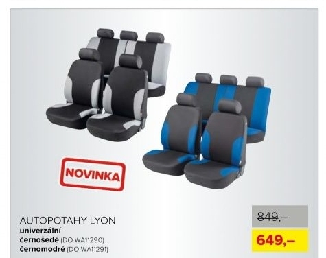 Autopotahy Lyon, černo-šedé