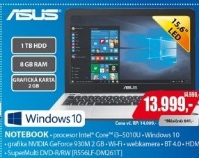 R556LF-DM261T 15,6 i3 8G 1TB 2G W10 ASUS