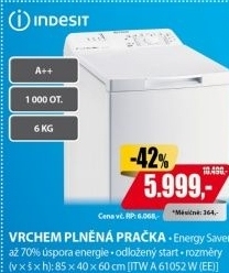 ITW A 61052 W (EE) PRAČKAINDESIT / A++