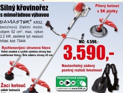 Křovinořez Damaster KR52 s nadstandardní výbavou