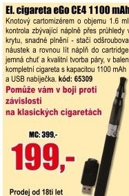 Elektronická cigareta eGo CE4 1100mAh 1ks černá