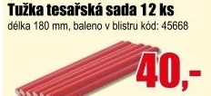 Tužka tesařská 180mm sada 12 ks
