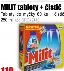 MILIT tablety do myčky 60ks + čistič 250ml