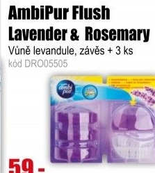 Ambi Pur Flush Lavender & Rosemary závěs + 3ks