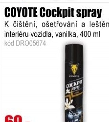 COYOTE Cockpit spray 400ml vanilka
