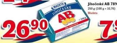Máslo Jihočeské AB Madeta