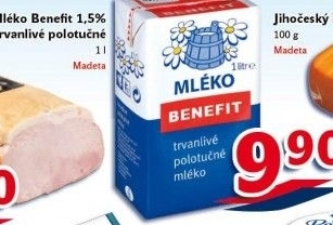 Mléko trvanlivé Benefit - 1,5% polotučné