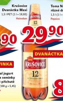 Pivo světlý ležák 12° Krušovice