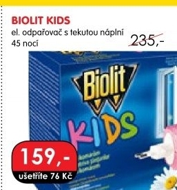 Odpařovač elektrický proti komárům Kids Biolit