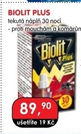 Odpařovač elektrický proti mouchám a komárům Plus Biolit - náplň